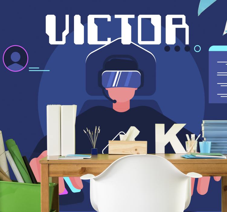 Gamer boy custom wall mural - TenStickers