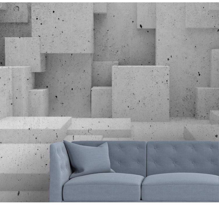 Geometric Concrete Pattern stone wall mural - TenStickers