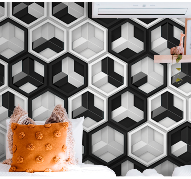 Geometric Hexagonal Pattern abstract wall mural - TenStickers