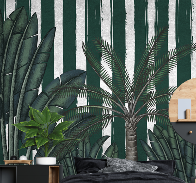 Gray stripy rainforest nature wall mural - TenStickers