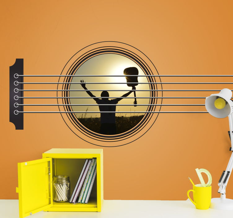 Guitar Silhouette Celebration music mural - TenStickers