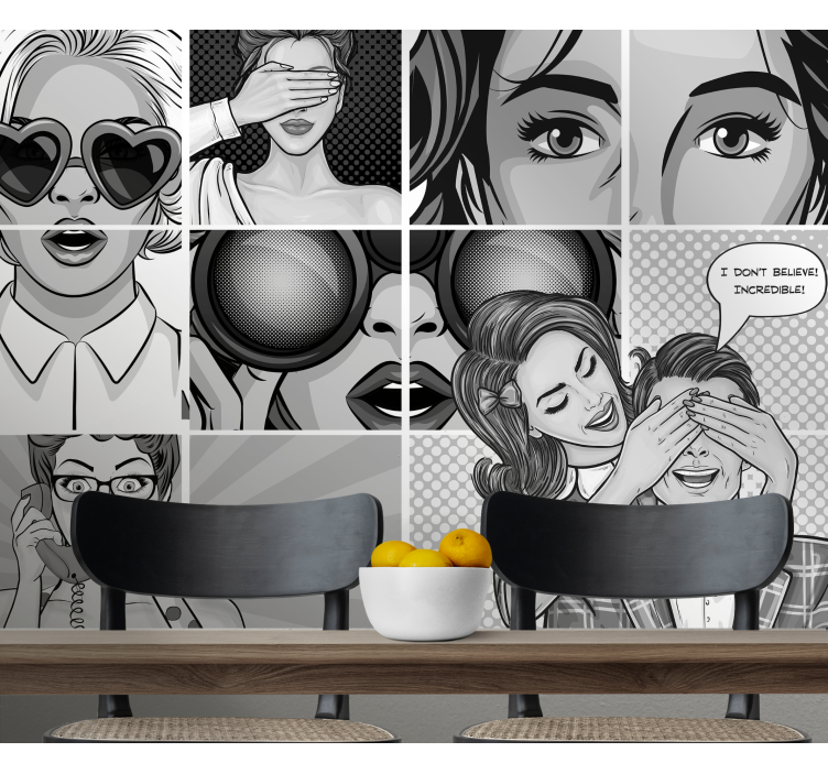 Hand drawn pop art vintage wall mural - TenStickers