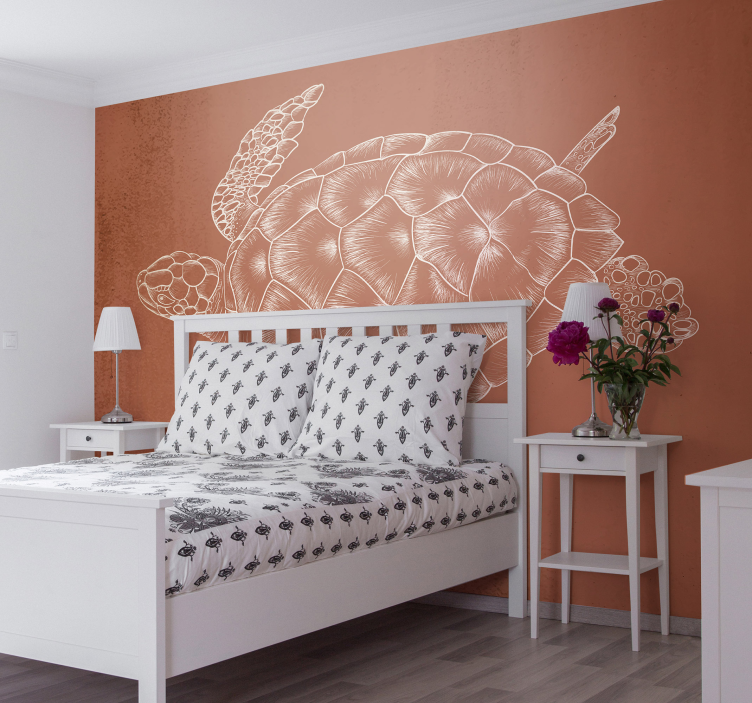 Hand Drawn Turtle animal wall mural - TenStickers