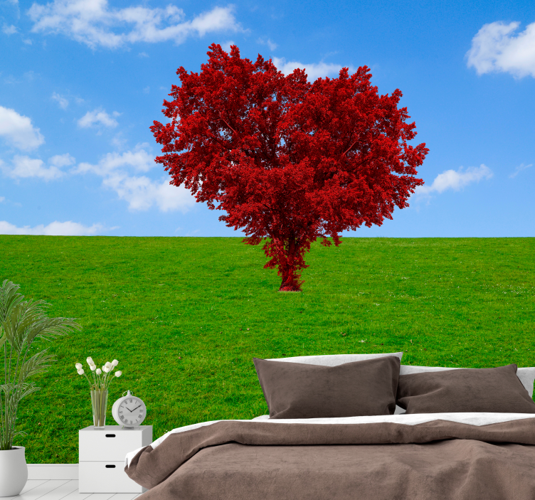 Heart Shaped Tree flower mural - TenStickers