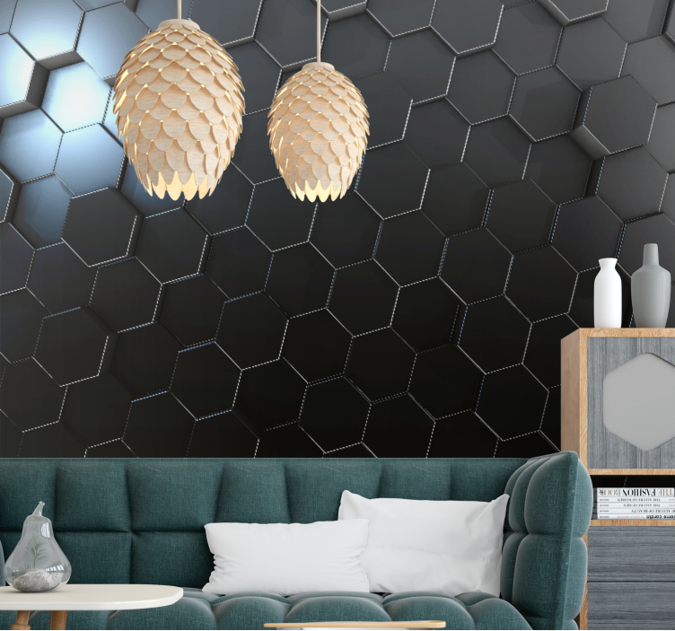 Hexagonal Pattern Design texture wall mural - TenStickers