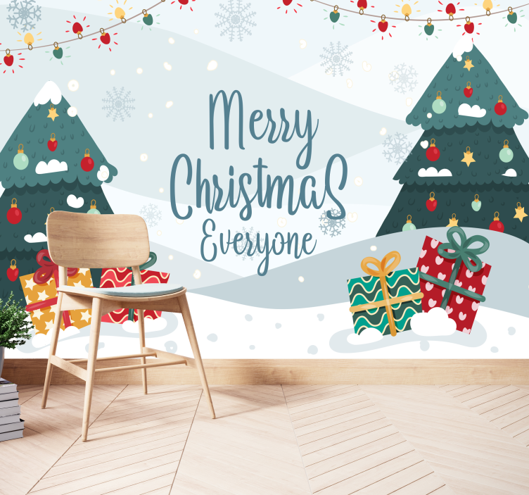 Christmas Tree Gifts christmas mural - TenStickers