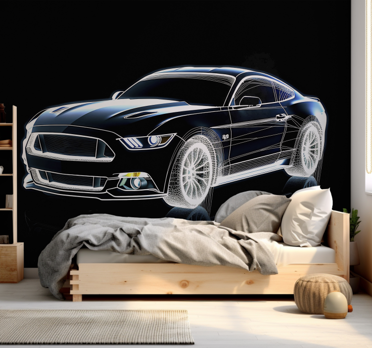 Hologram sport car Teenage wall mural - TenStickers