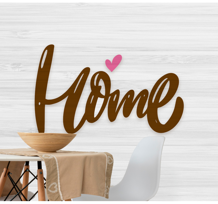 Home on gray wood texture love wall mural - TenStickers