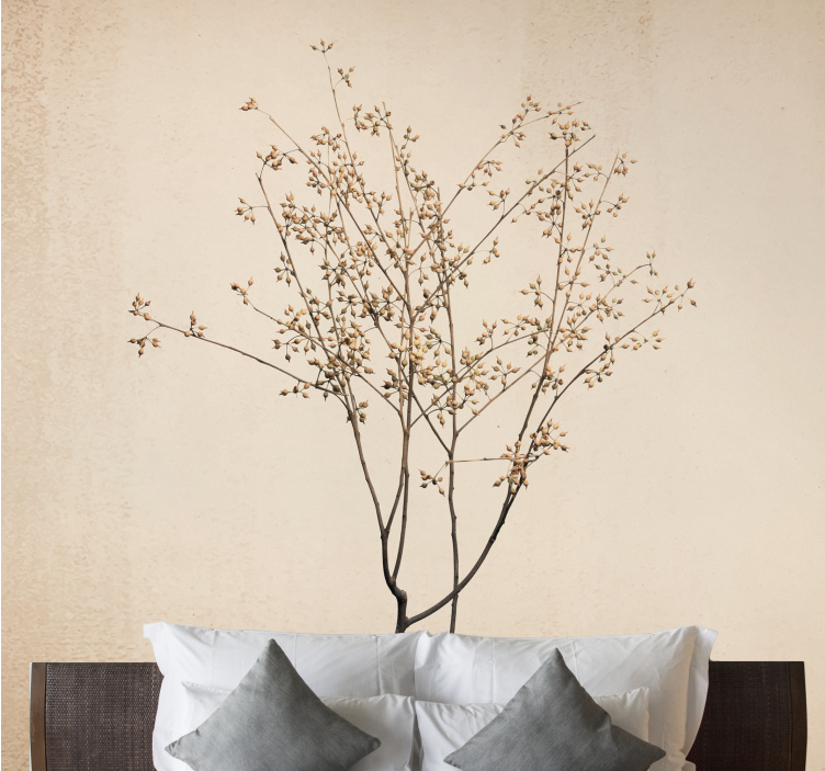 "Japandi" style blossom modern wall mural - TenStickers