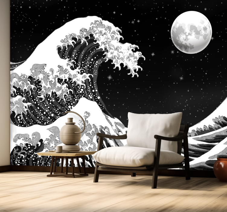 Japanese kanagawa wave Art Wall Mural - TenStickers