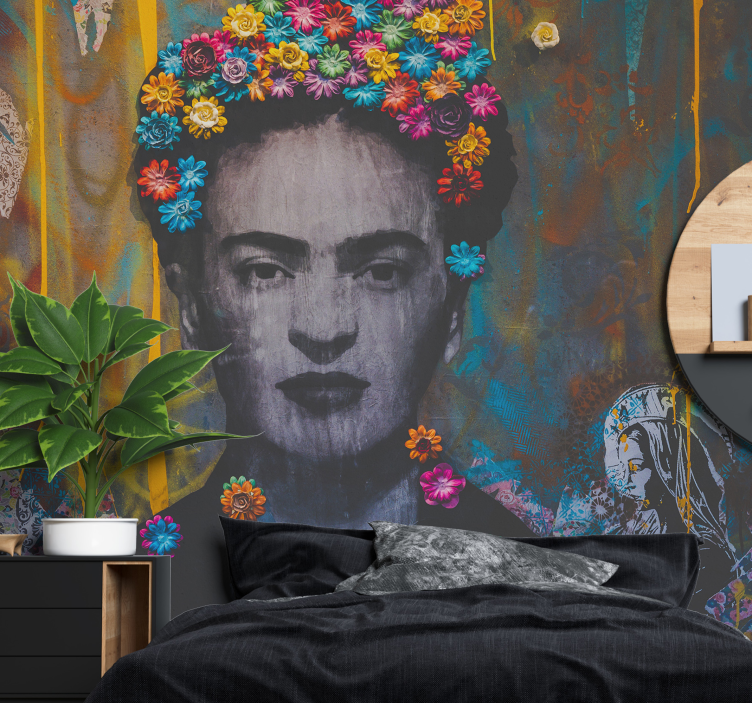Kahlo boho art girl Urban Art Wall Mural - TenStickers
