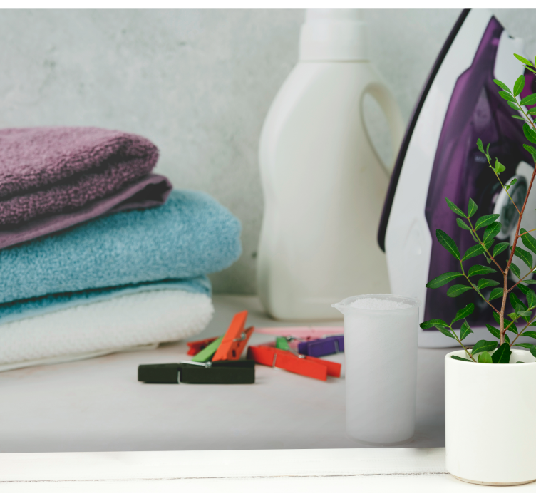 Kitchen mural laundry essentials display - TenStickers