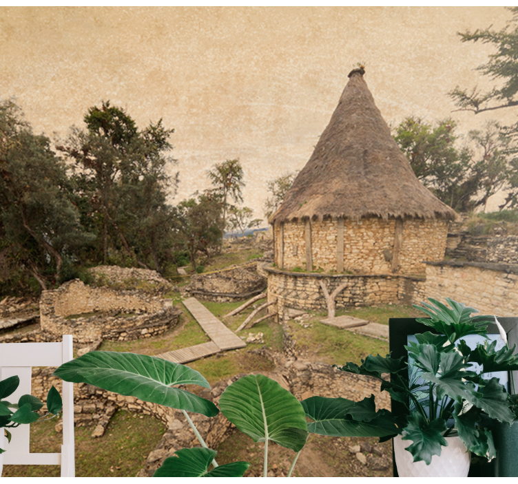 Landscape mural wallpaper ancient structure scene - TenStickers