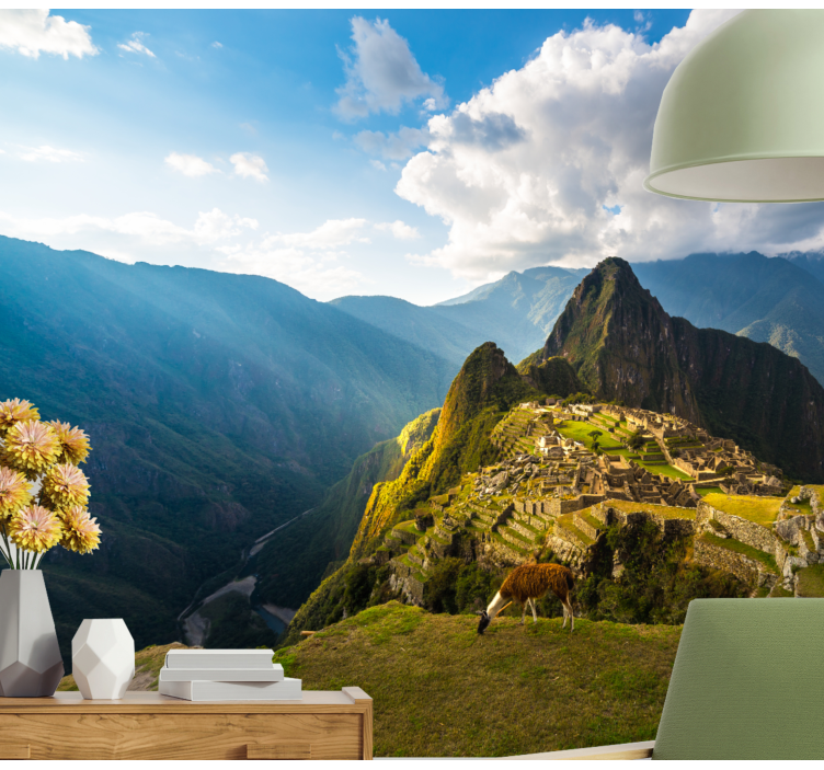 Landscape mural wallpaper machu picchu view - TenStickers