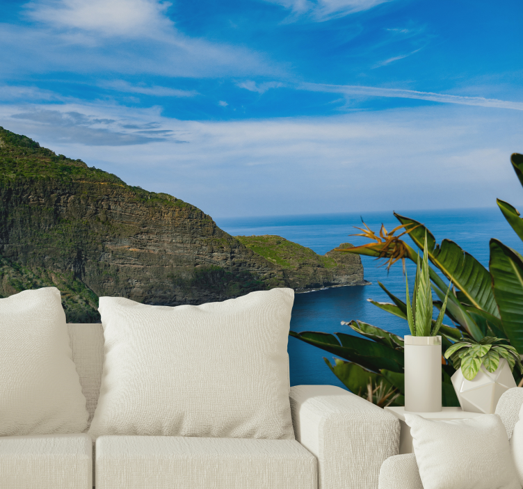 Landscape mural wallpaper seaside mountain view - TenStickers