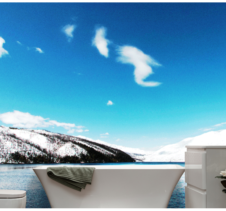 Landscape mural wallpaper snow-capped peaks - TenStickers