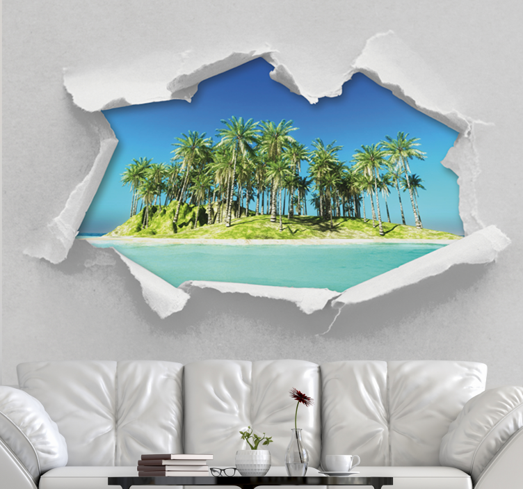 Landscape mural wallpaper tropical island retreat - TenStickers