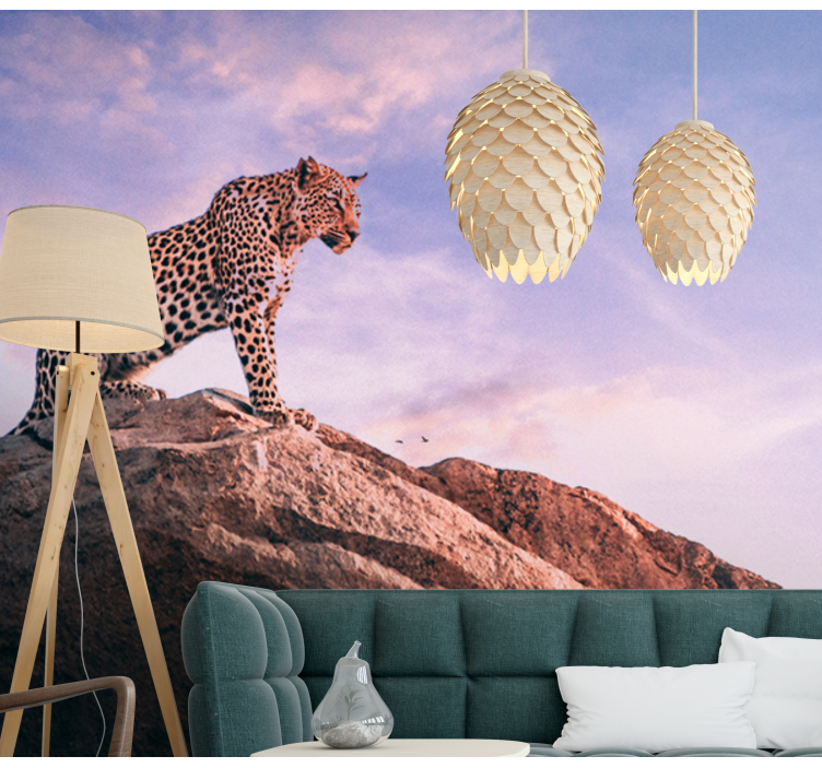 Leopard sunset wall mural - TenStickers