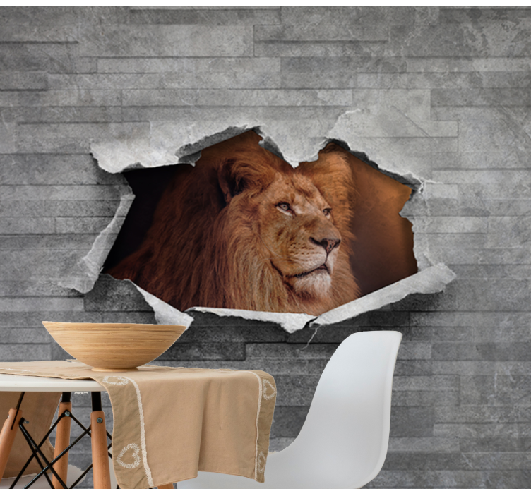 Lion mural majestic lion artwork - TenStickers