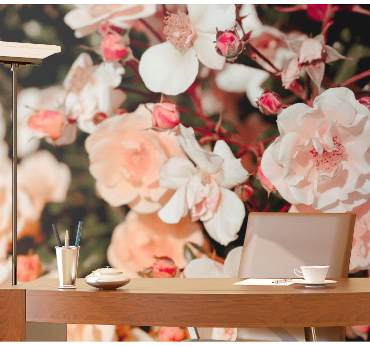 Lots of flowers rose wall mural - TenStickers