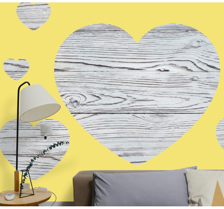 Love wall mural heart wood design - TenStickers