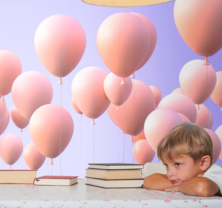 Love wall mural joyful balloon memories - TenStickers