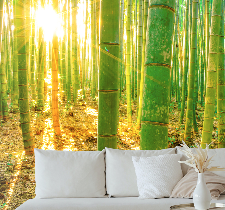 Lush Forest bamboo wall mural - TenStickers