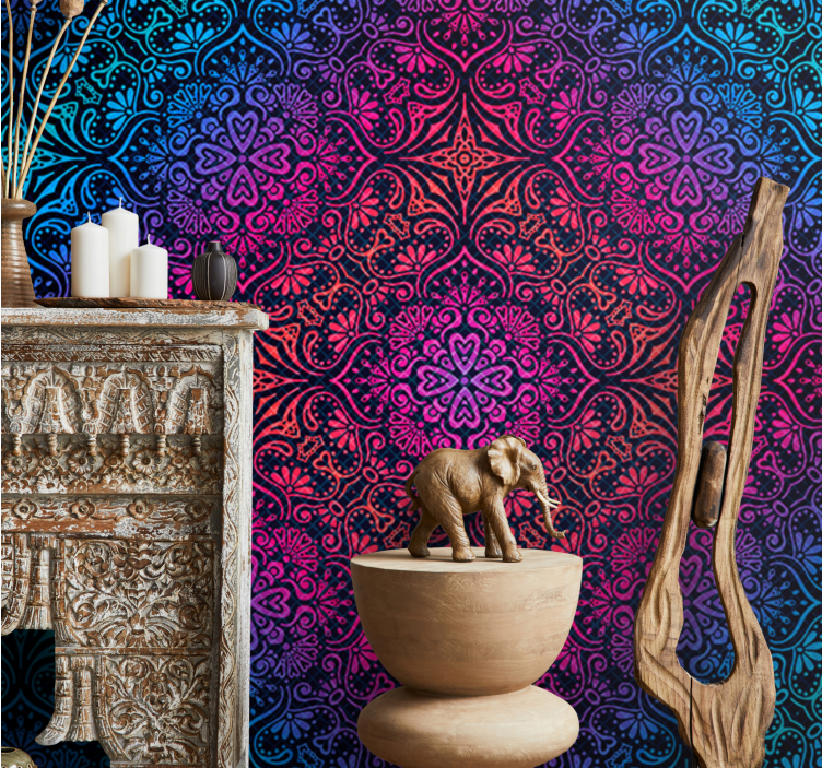 Mandala wall mural elaborate circular patterns - TenStickers