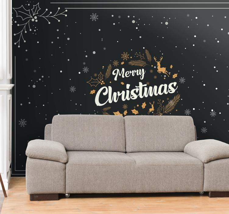 Merry Celebration Elements christmas mural - TenStickers