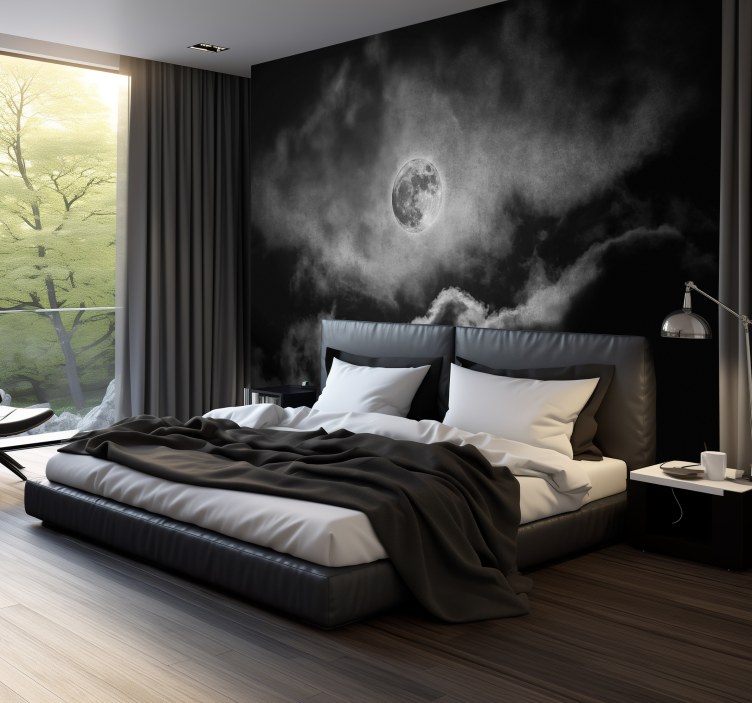 Moon and clouds Marriage wall wallpaper - TenStickers