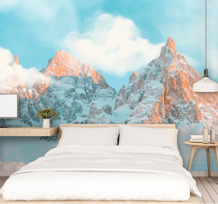 Mountain wall mural regal frosty peaks - TenStickers