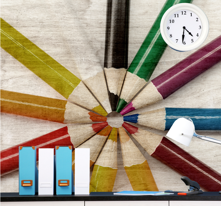 Mural quote colorful pencil display - TenStickers
