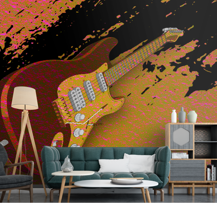 Music mural electric guitar artwork - TenStickers