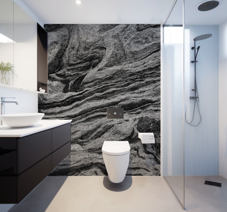 Natural gray texture bathroom wall mural - TenStickers