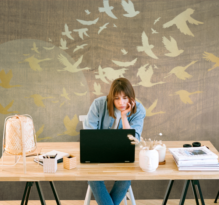 Nature wall mural birds in flight - TenStickers