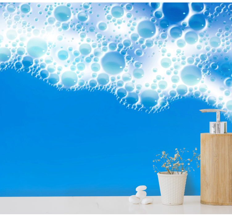 Nature wall mural bubble wave pattern - TenStickers
