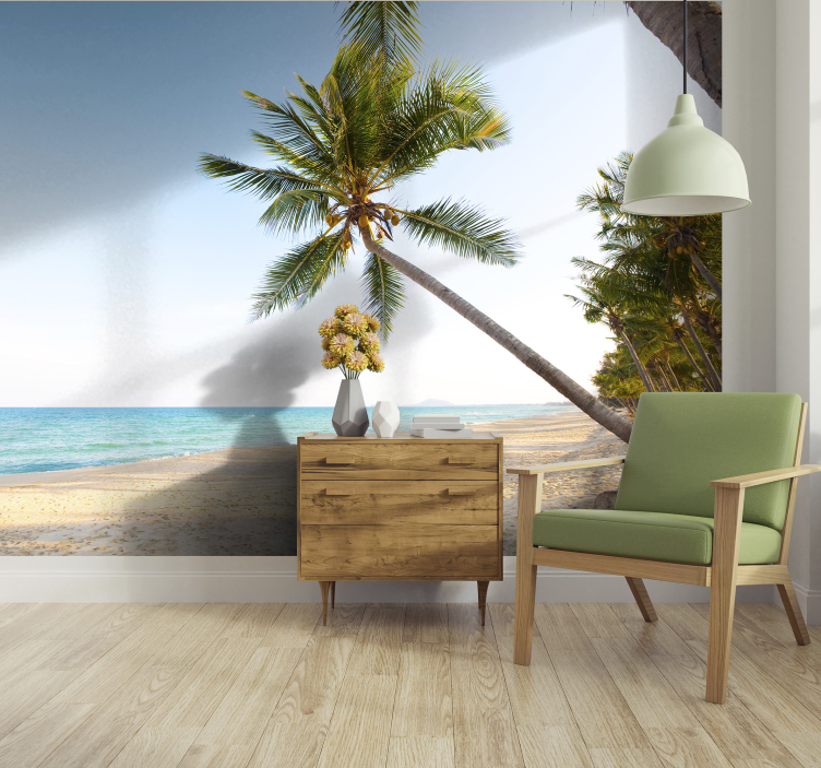 Nature wall mural coastal palm landscape - TenStickers