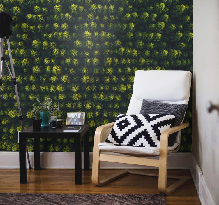 Nature wall mural lush greenery scene - TenStickers