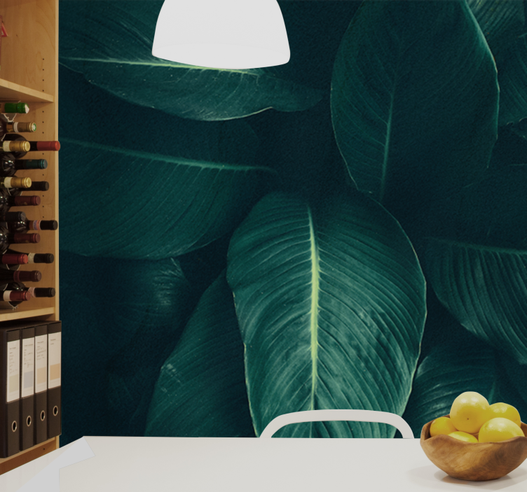 Nature wall mural lush leafy design - TenStickers