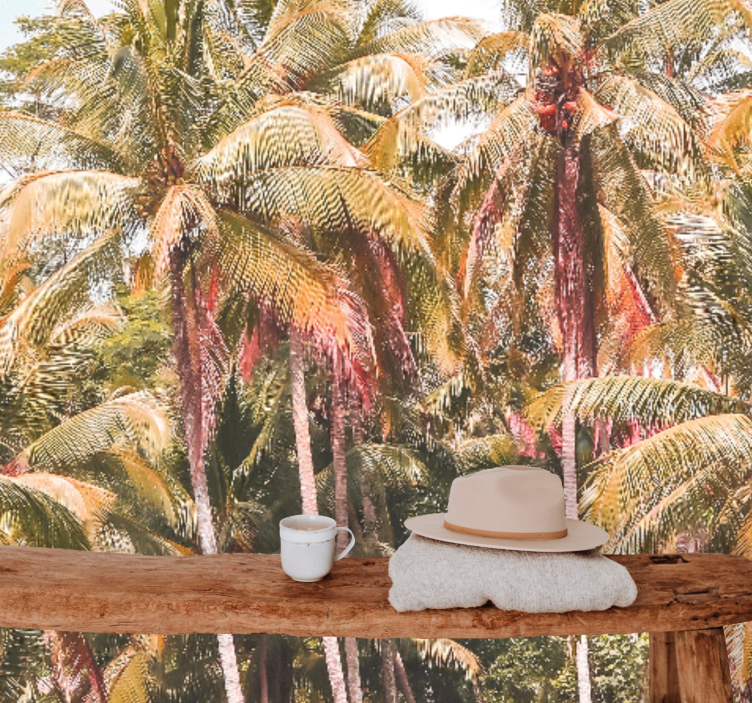 Nature wall mural lush palm forest - TenStickers