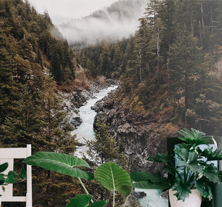 Nature wall mural majestic river landscape - TenStickers