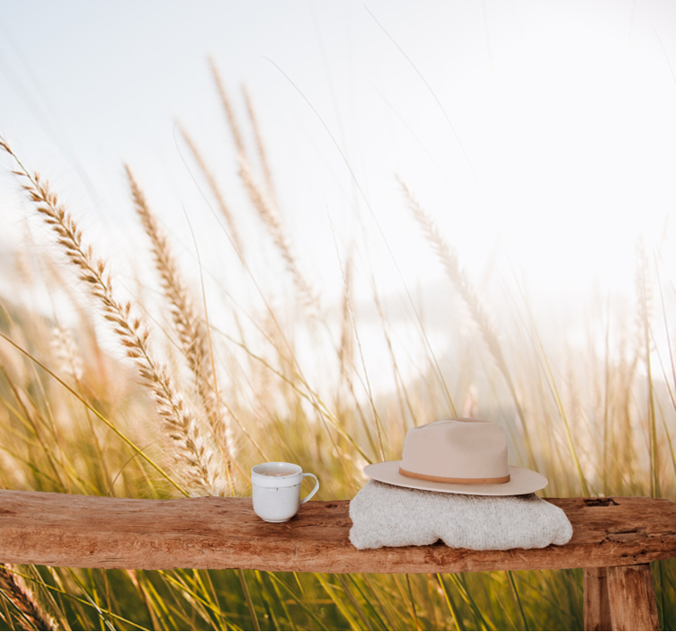 Nature wall mural soft grasses whisper - TenStickers