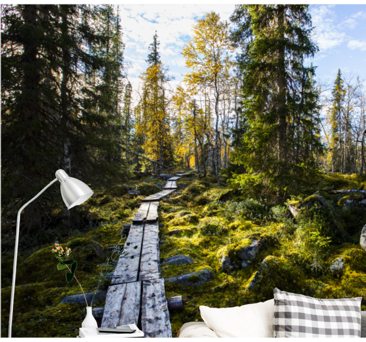Nature wall mural tranquil forest path - TenStickers