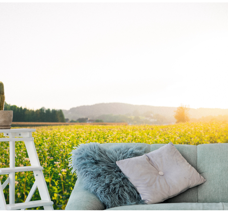 Nature wall mural tranquil meadow scene - TenStickers