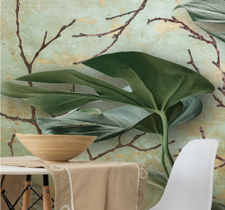 Nature wall mural tropical greenery inspiration - TenStickers