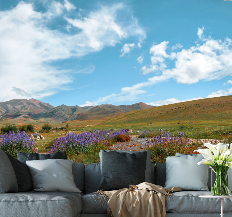 Nature wall mural vast mountain landscape - TenStickers