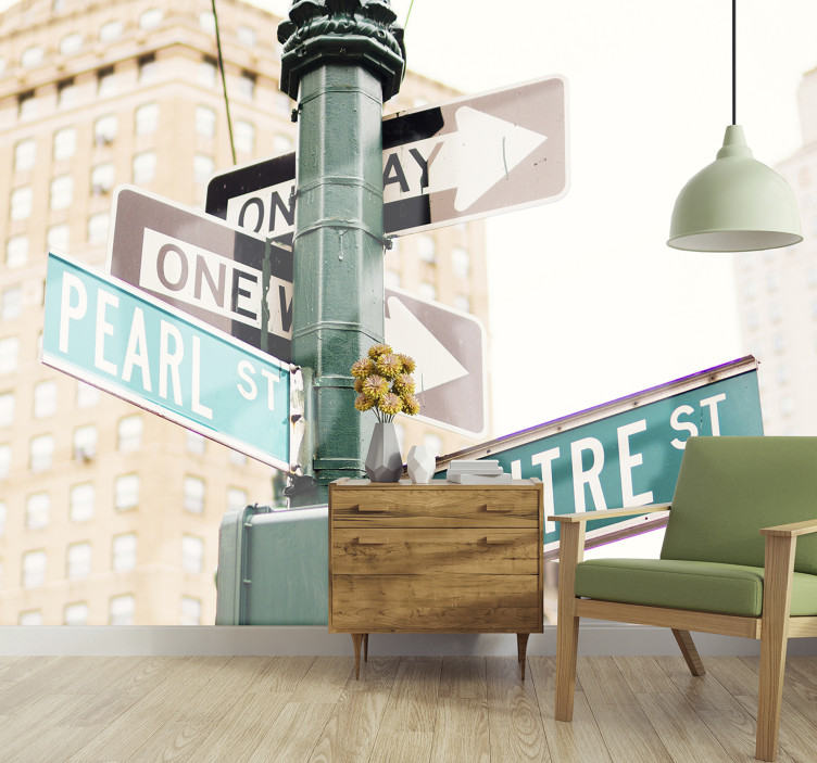 New York Road Sign wall mural - TenStickers