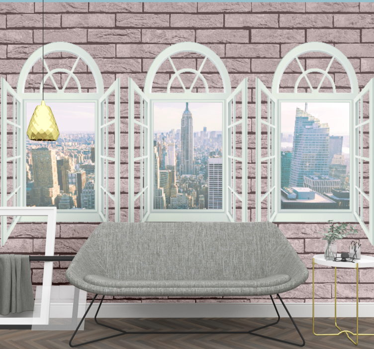 New york wall mural city skyline view - TenStickers