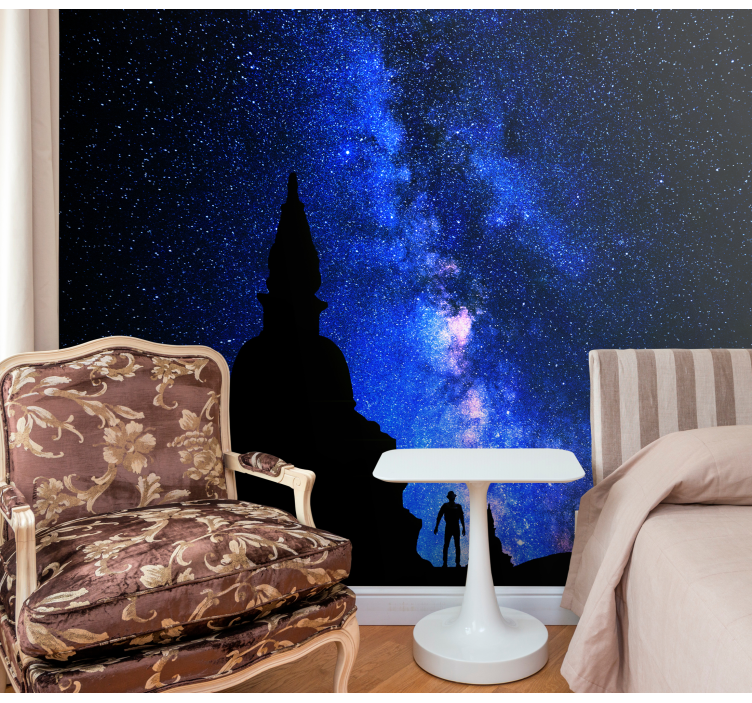 Night with stars space wall mural - TenStickers