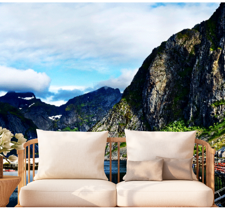 Norway winter lofoten Mountain wall mural - TenStickers